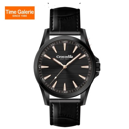 Crocodile CRDW7253.128A Black Stainless Steel Case Black Leather Black Dial Men Watch Crocodile CRDW7253.128A Black Stainless Steel Case Black Leather Black Dial Men Watch